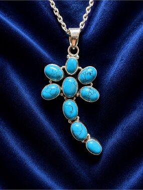 Pendant Turquoise Dragonfly Necklace -  925 Sterling Silver Southwestern